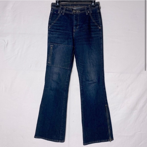Vintage Tommy Hilfiger High Rise Zippy Flare Leg Jeans 6 - Picture 1 of 16